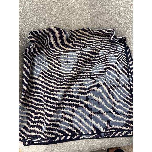 Bottega Veneta Silk Scarf Abstract Print Black Blue Beige Made in Italy